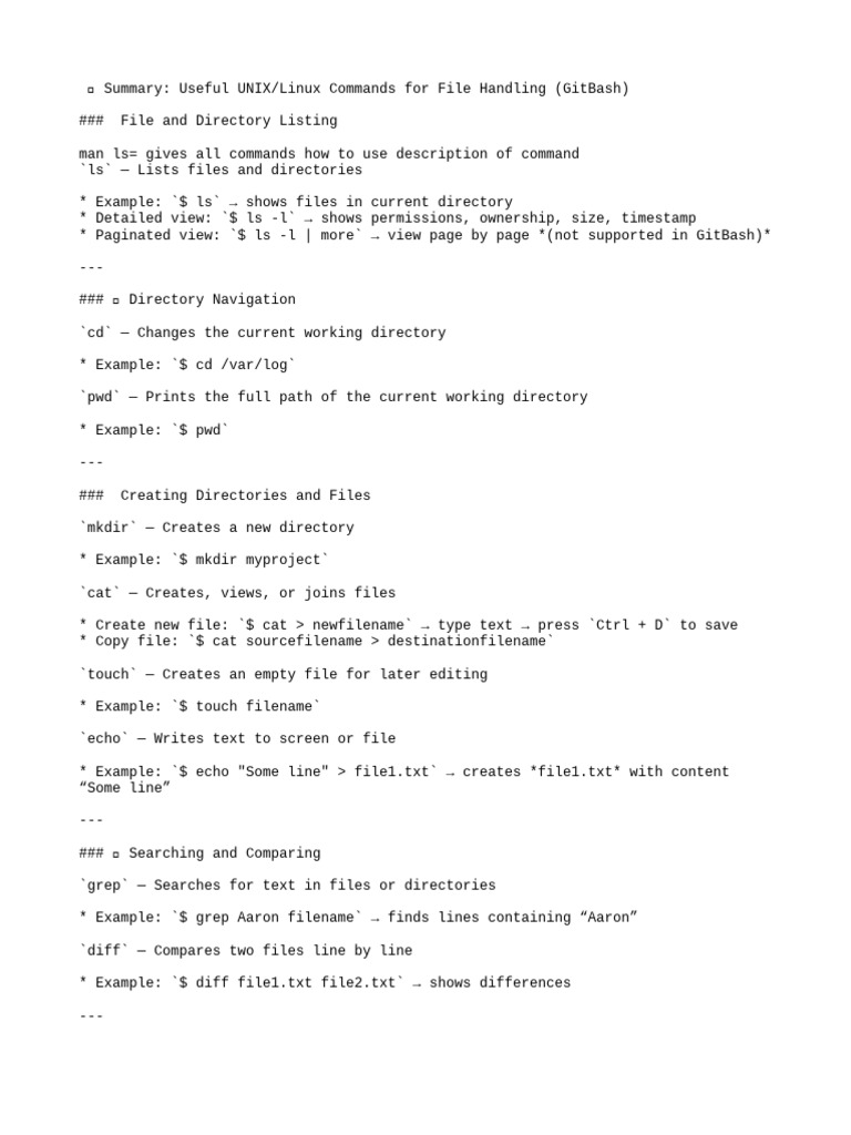 Essential UNIX/Linux File Commands | PDF | Computer File | Command Line ...