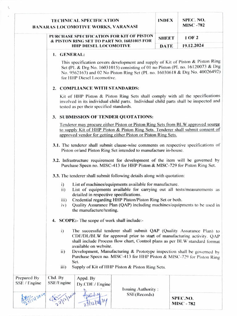 Misc 782 Nil | PDF | Specification (Technical Standard) | Quality Assurance