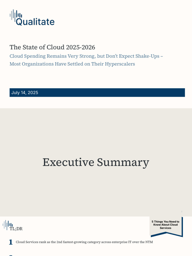 The State of Cloud 2025 (Qualitate, All Rights Reserved) | PDF | Cloud ...