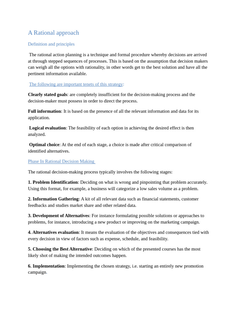 Rational and Bounded Decision-Making | PDF | Decision Making | Rationality