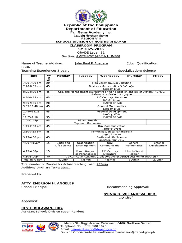Fga Classroom Program For g11-12 | PDF