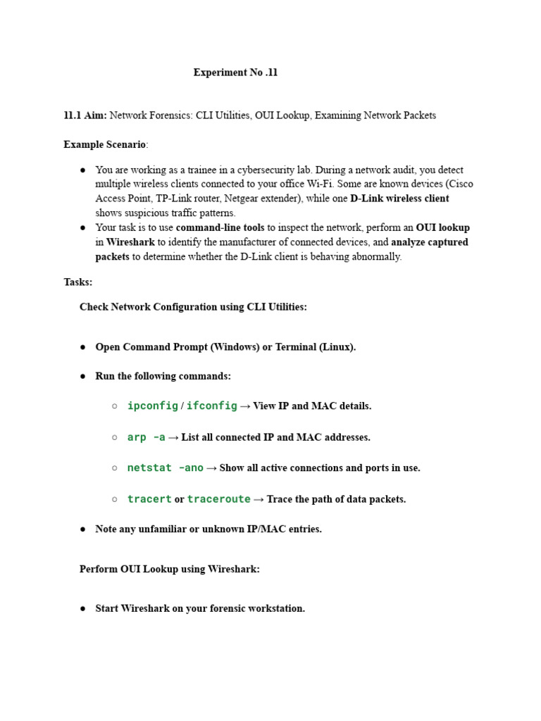 Experiment No 11 (1) | PDF | Computer Network | Command Line Interface