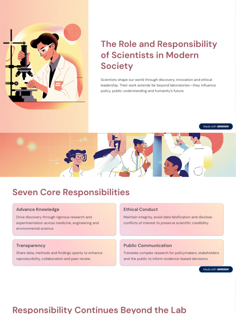 The Role and Responsibility of Scientists in Modern Society | PDF ...
