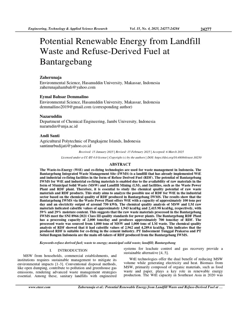 Renewable Energy from Landfill Waste | PDF | Waste | Municipal Solid Waste