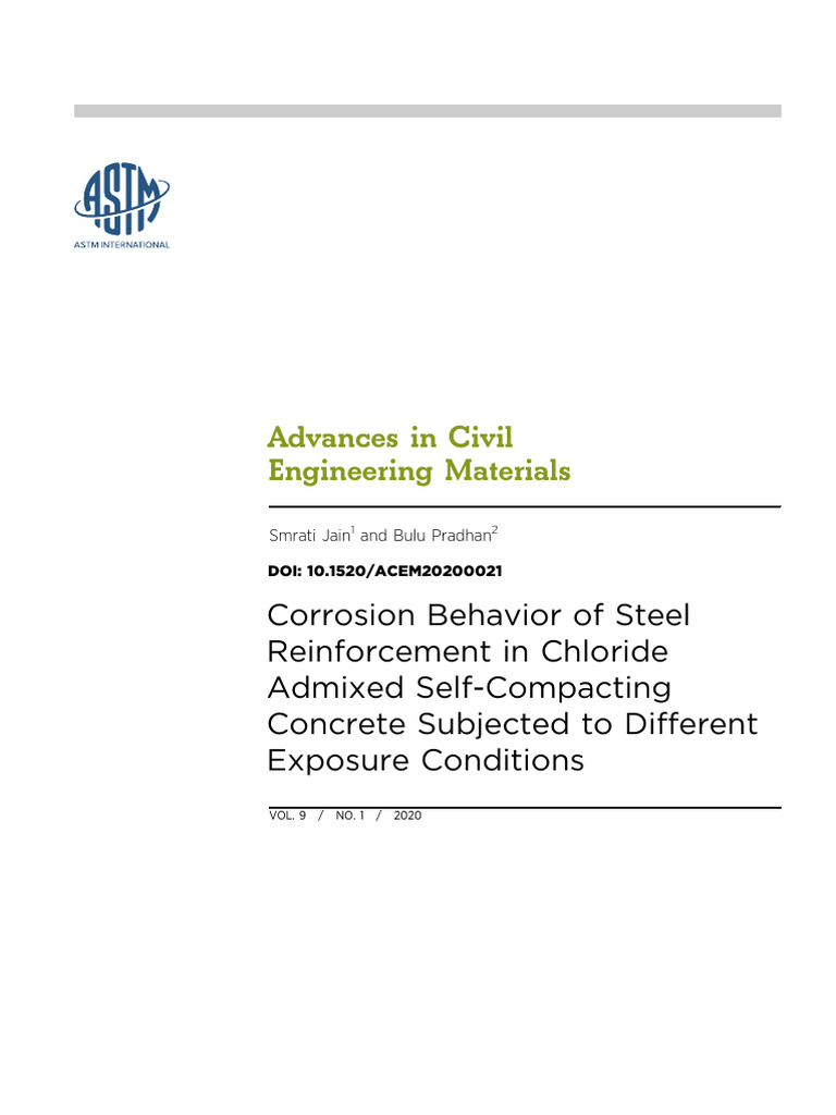 Corrosion of Steel in Self-Compacting Concrete | PDF | Concrete ...