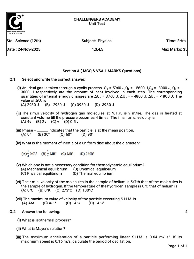 PHY third | PDF | Gases | Heat