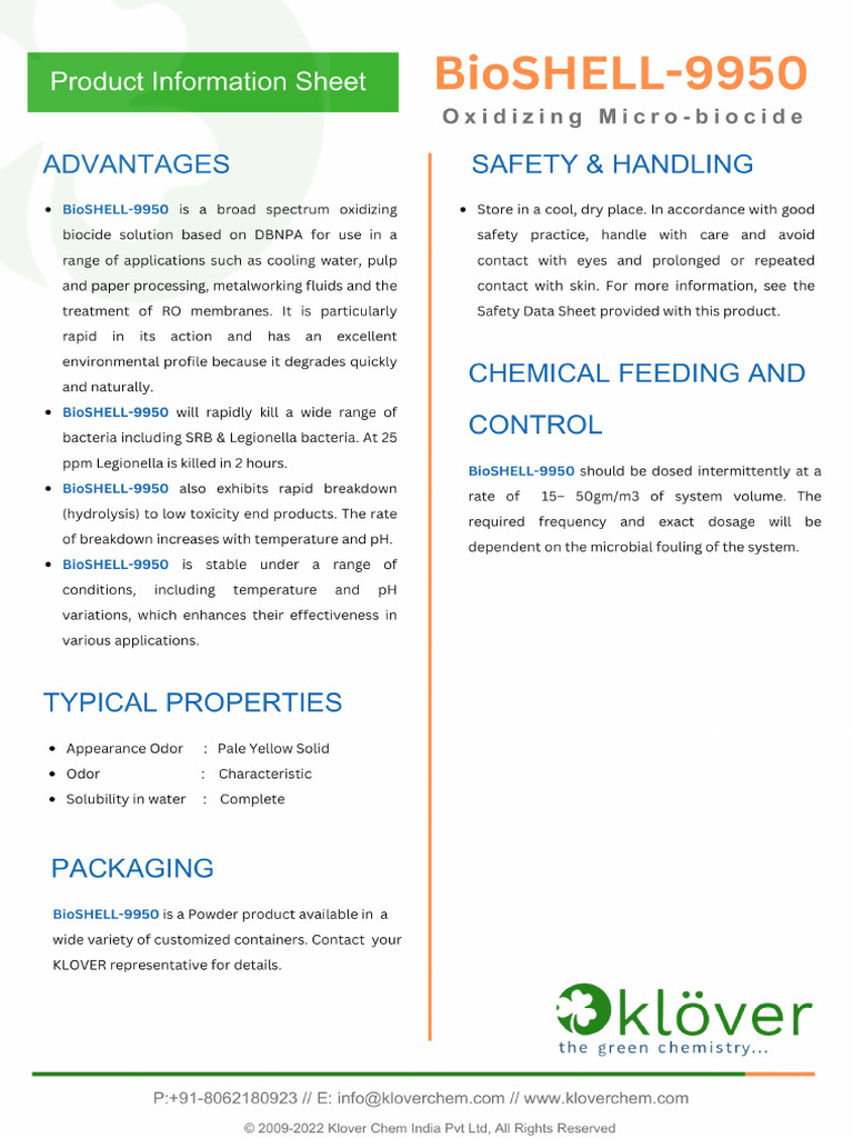 Bioshell 9950 | PDF