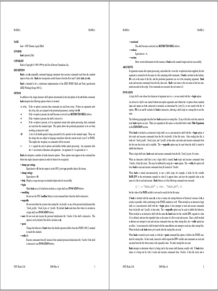 Bash Manual | PDF | Command Line Interface | Array Data Type