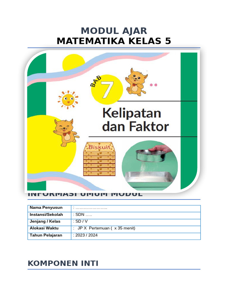 Modul Ajar Matematika Kelas 5 SD | PDF