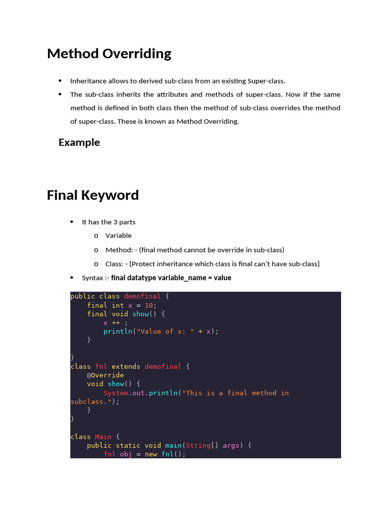 Method Overriding | PDF