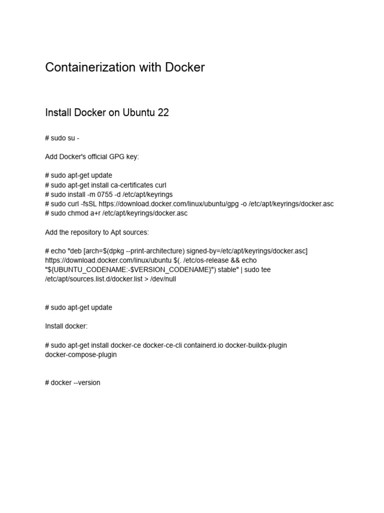 Containerization With Docker Notes | PDF | Software | System Software