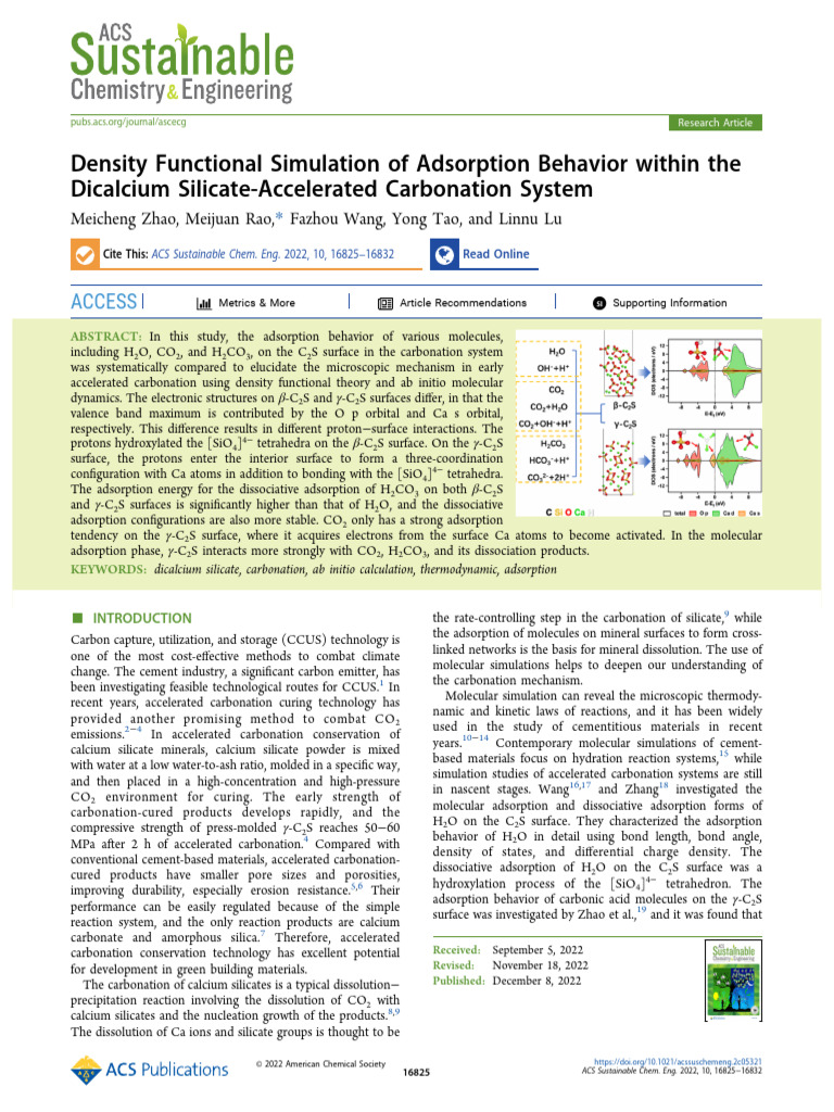 Density Functional Simulation of Adsorption Behavior Within the ...