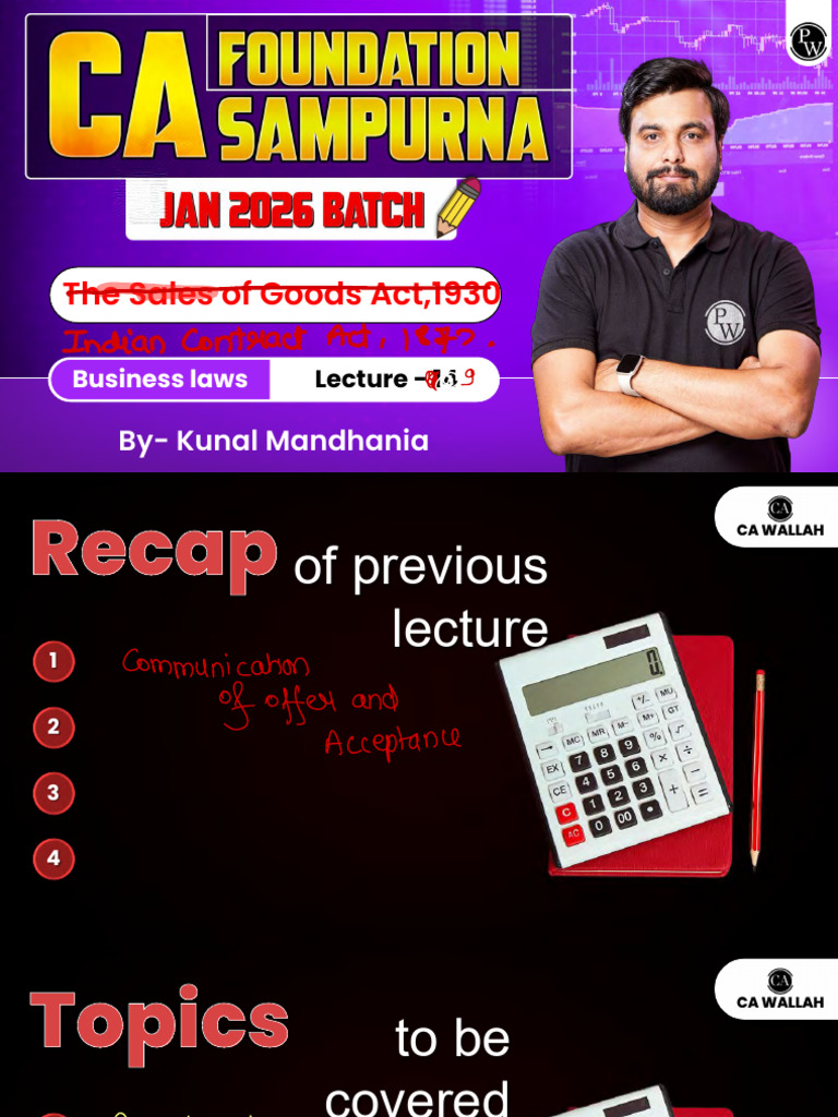 The Indian Contract Act, 1872 09 Class Notes | PDF | Offer And ...