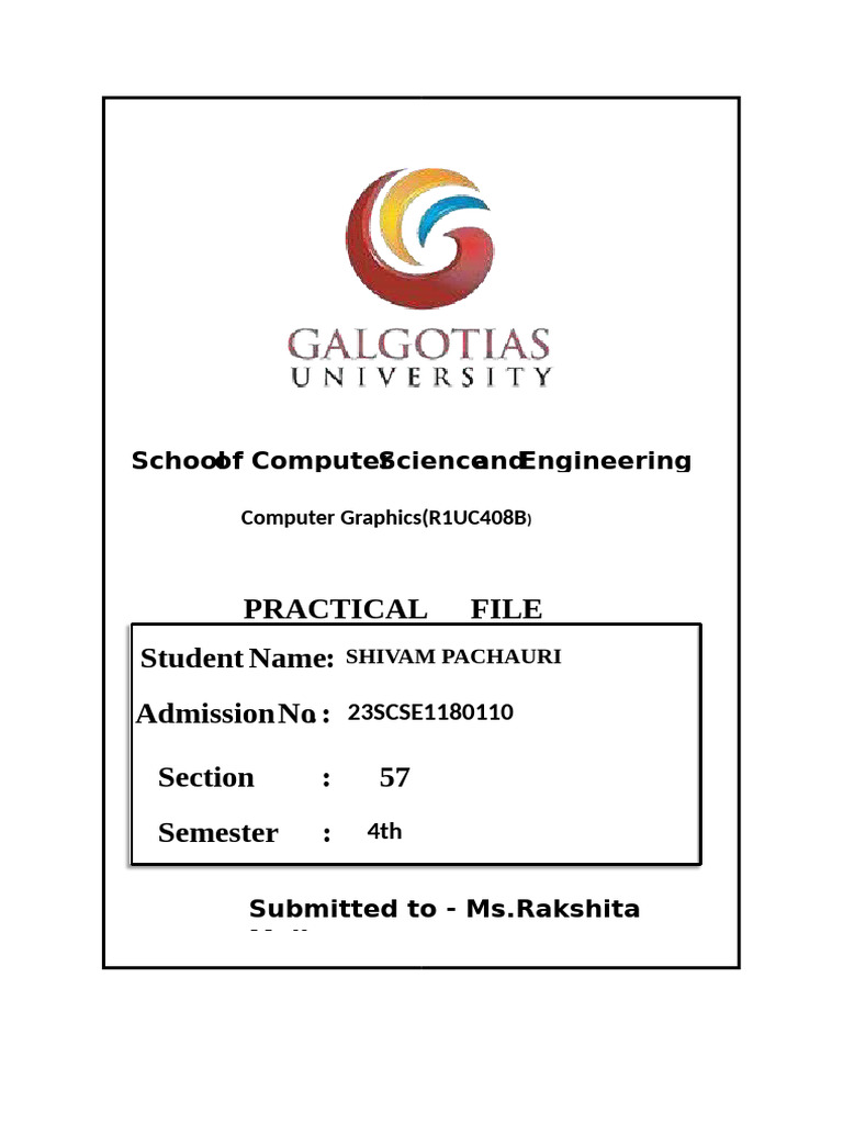 Computer Graphics Practical Programs | PDF