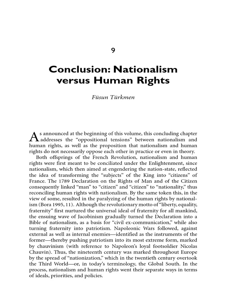 Nationalism and Human Rights Conclusion | PDF | Nationalism | Sovereignty
