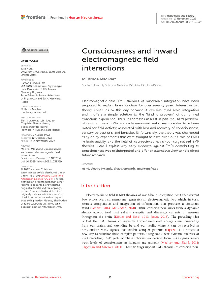 Consciousness and Inward Electromagnetic Field Interactions | PDF ...