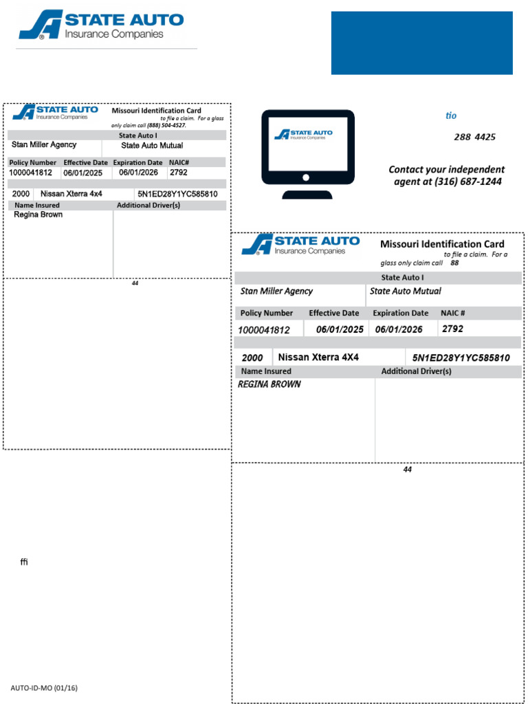 Auto Insurance Card (Recovered) | PDF | Wheeled Vehicles | Land Vehicles