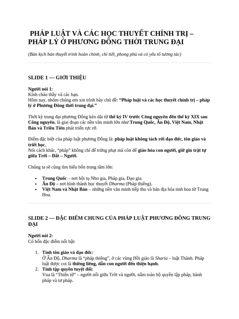 Script Thuyết Trình - Vietnamese Ver | PDF