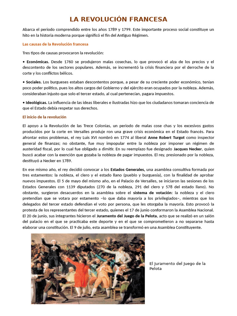 LA REVOLUCIÓN FRANCESA: Hito de La Historia Moderna | PDF | revolución ...