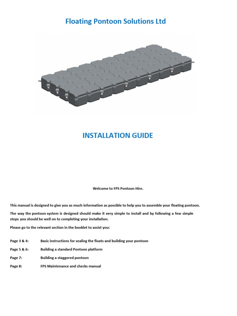 Floating Pontoon Installation Guide | PDF | Buoyancy | Nut (Hardware)