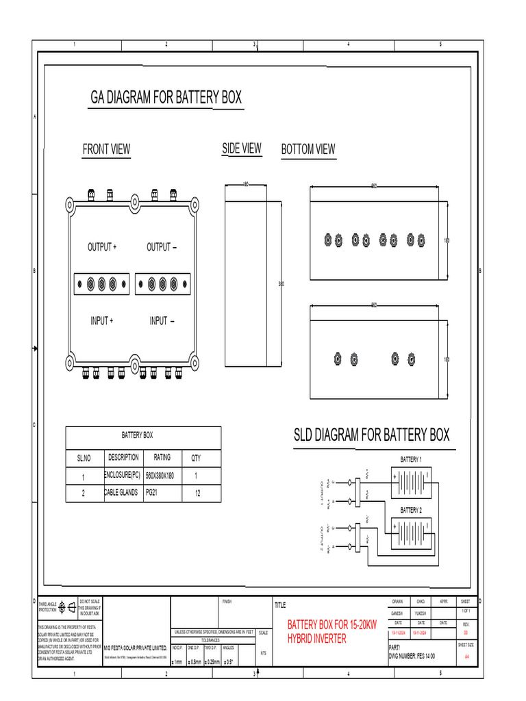 Battery Box Design for 15-20KW Inverter | PDF | Electrical Engineering