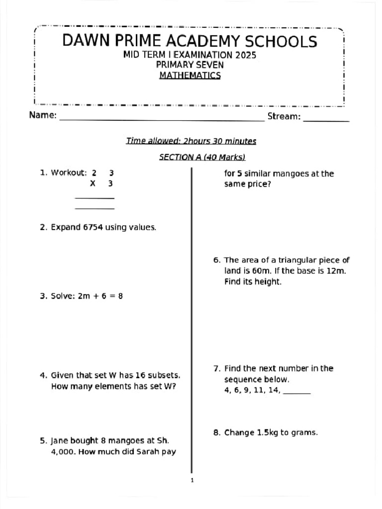 Pre Ple 2025 | PDF | Mathematics