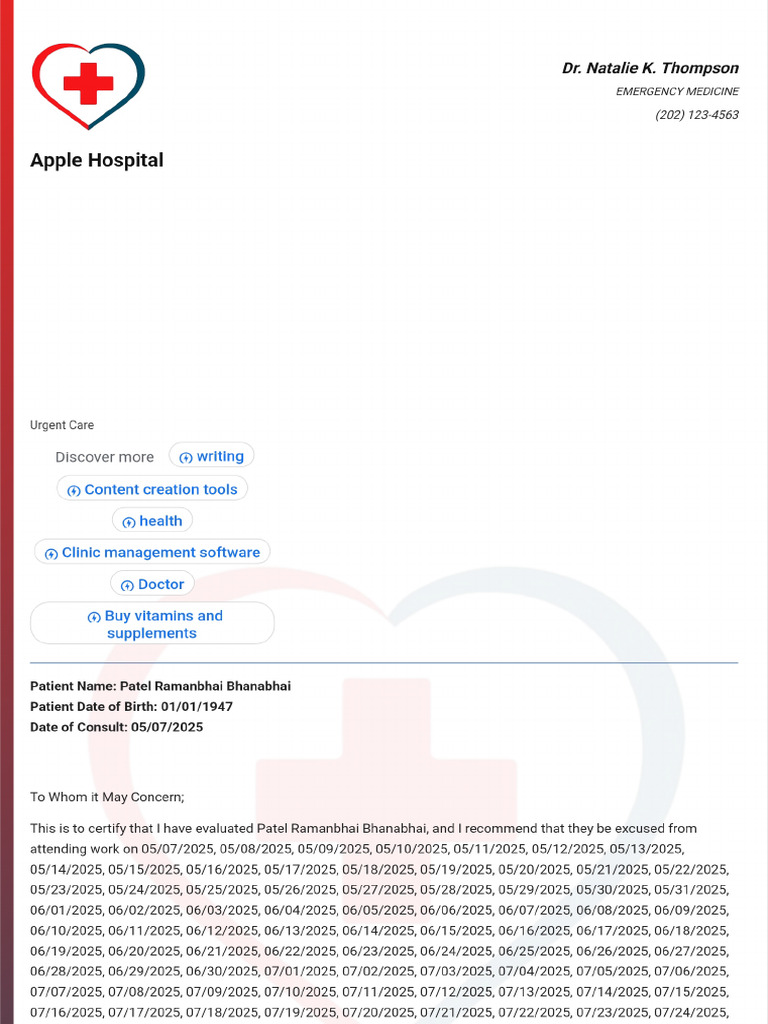 Doctor Note With Signature | PDF