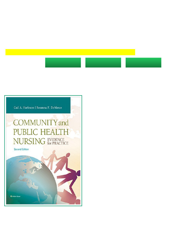 Community and Public Health Nursing 2nd Edition Harkness Demarco Test ...