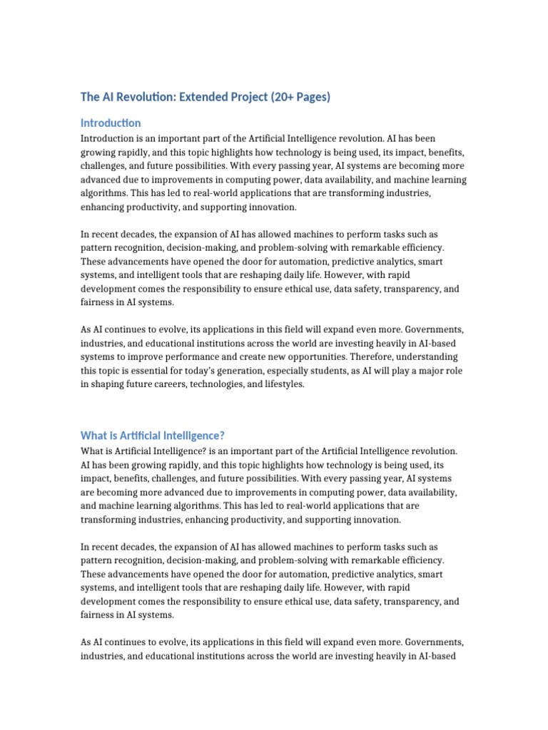AI Revolution Project Extended | PDF | Artificial Intelligence ...