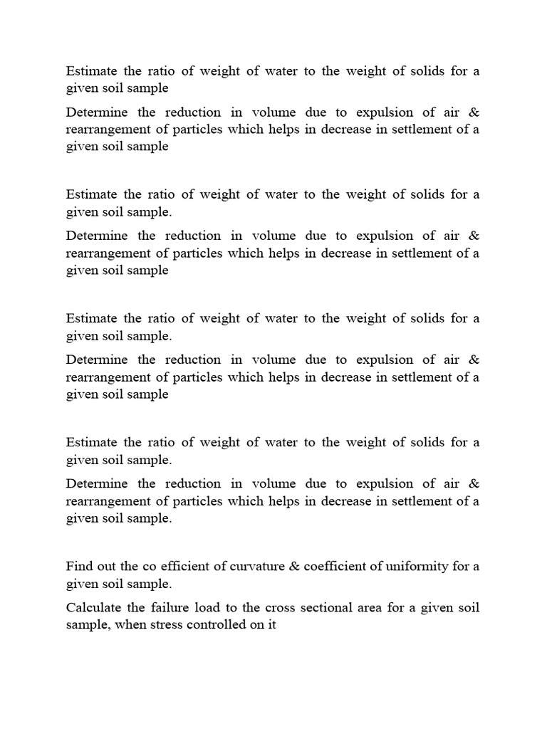 Soil Sample Analysis Techniques | PDF | Soil | Stress (Mechanics)