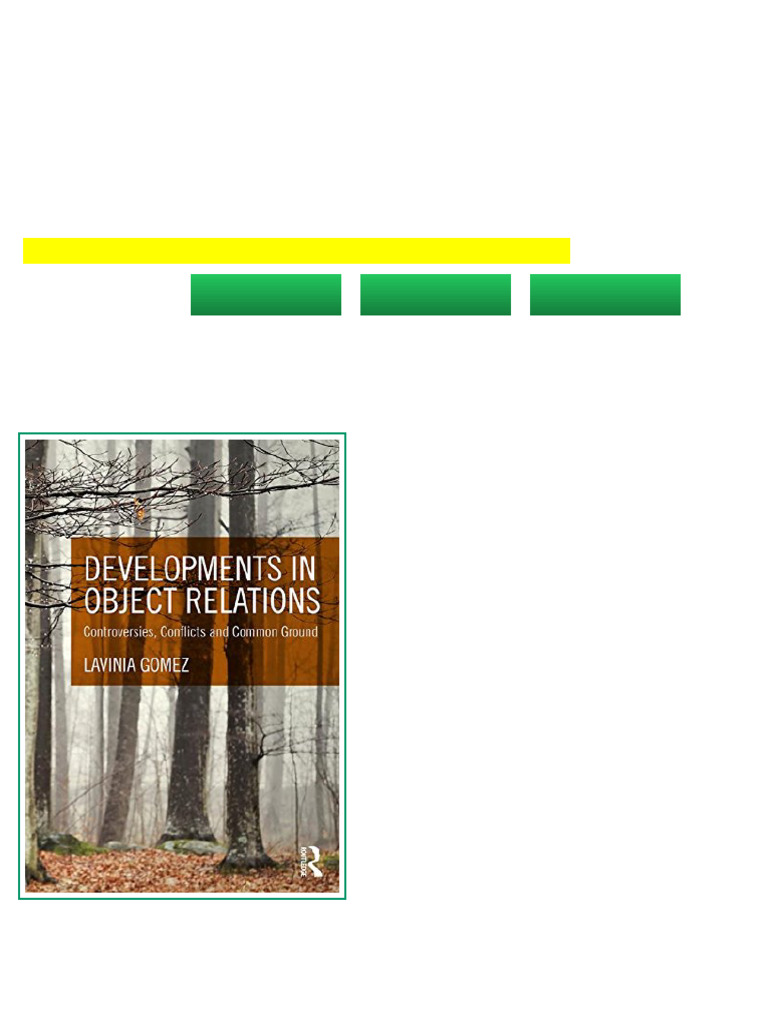 (Ebook) Developments in Object Relations: Controversies, Conflicts, and ...