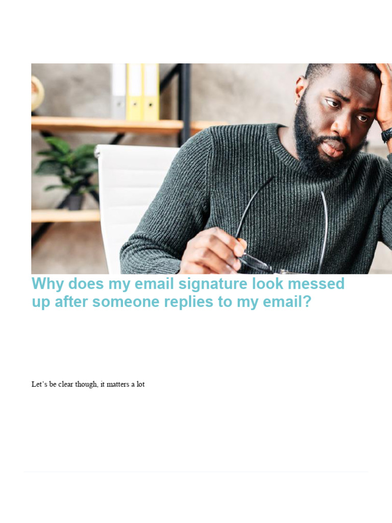 Fixing Email Signature Issues After Replies | PDF | Microsoft Outlook ...