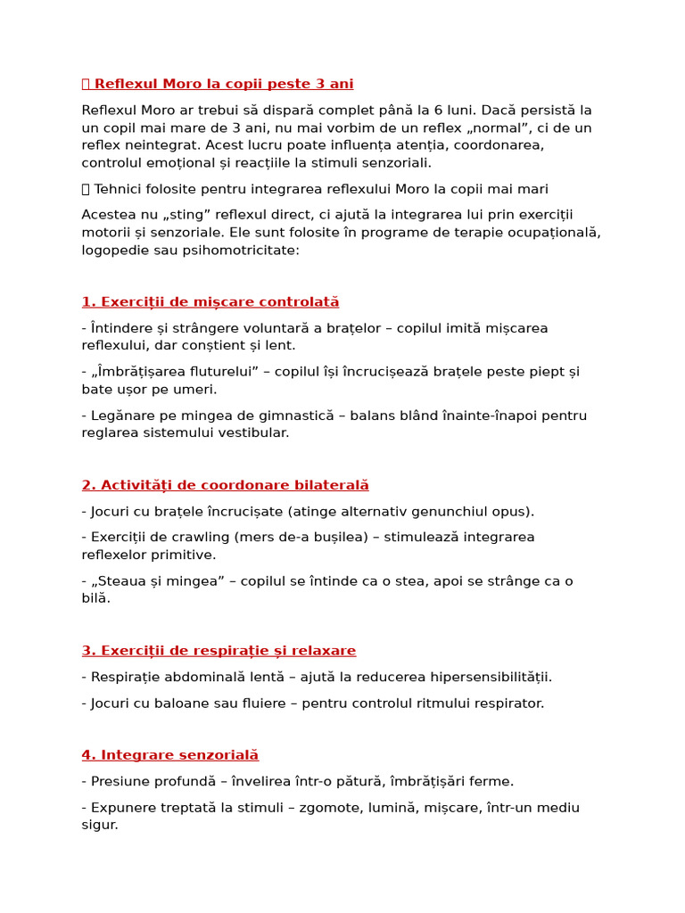 Reflexul Maro Neintegrat La Copii Mai Mari de 3 Ani | PDF