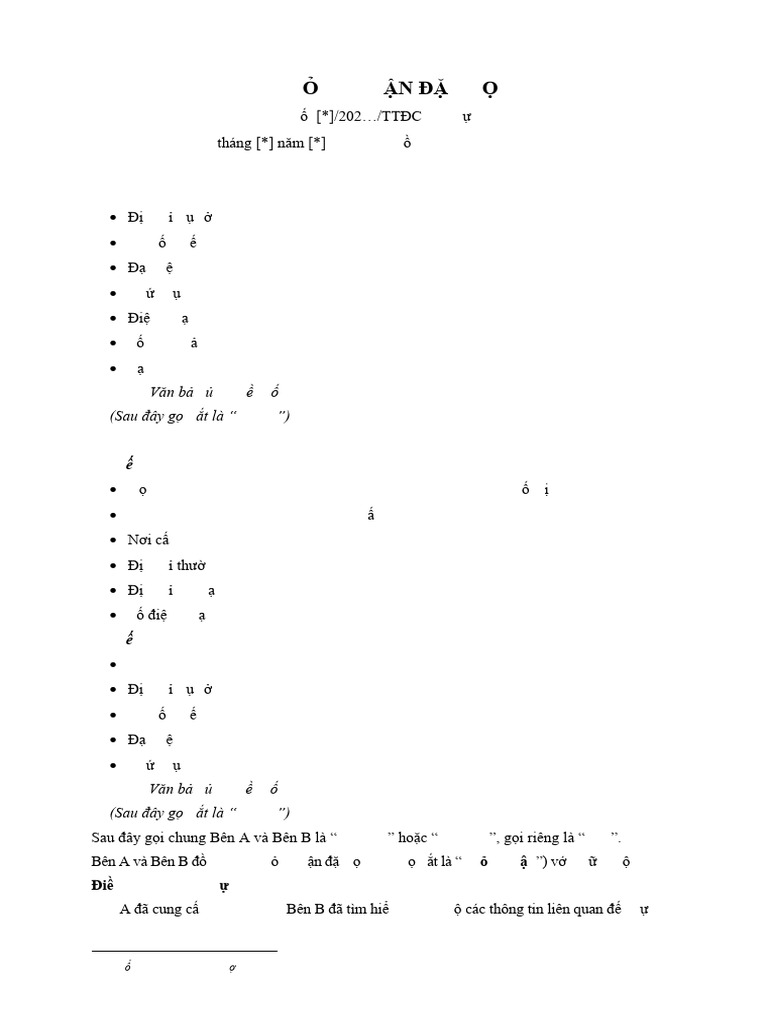 Bm04 - Mau Thoa Thuan Dat Coc | PDF