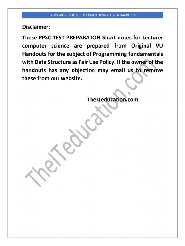 PPSC DS With C Short Notes Part 2 4 | PDF