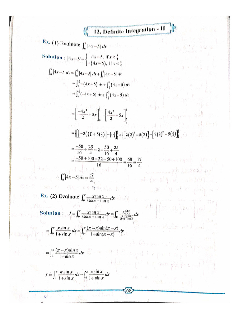 Definite Integration II | PDF