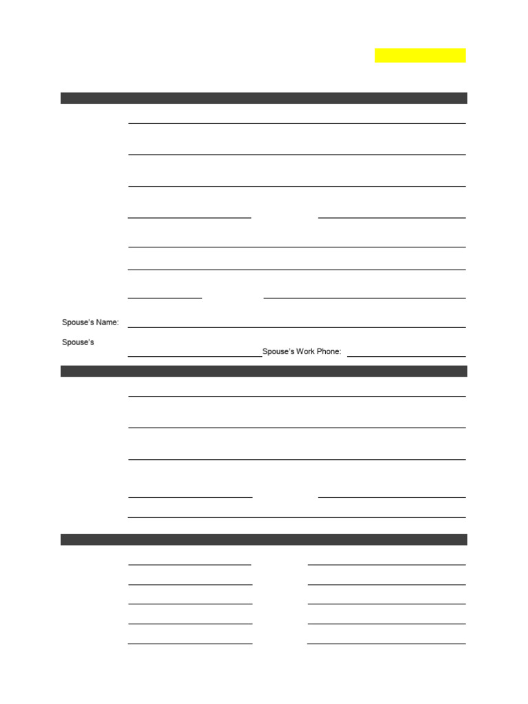 Employee Information Form | PDF