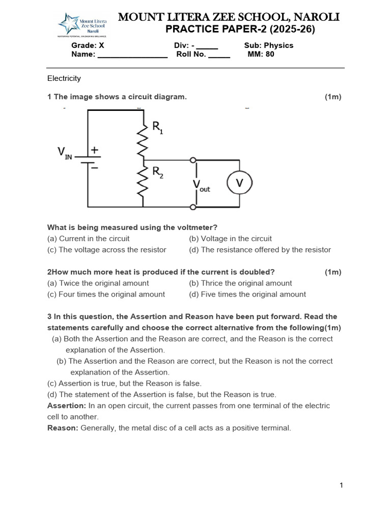 Document (17) Zee Learn QP 2 PP 2 | PDF | Series And Parallel Circuits ...