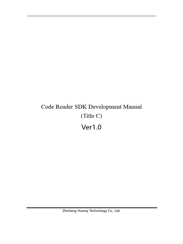 Code Reader SDK Development Manual (C) - Ver1.0 | PDF | Library ...