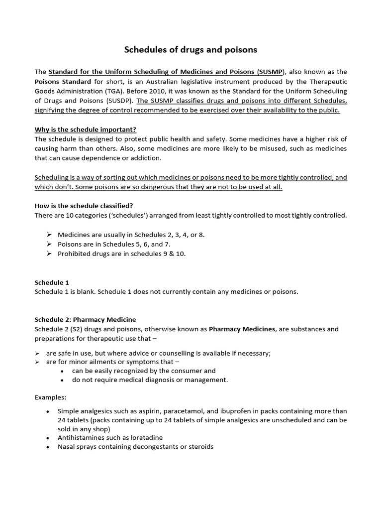 ipamorelin poisons standard schedule australia Australian Drug and Poison Schedules | PDF | Pharmaceutical Sciences