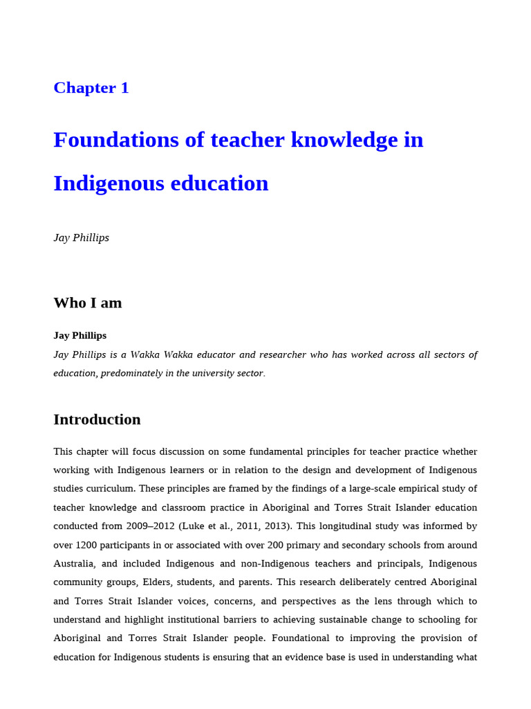 Teacher Knowledge in Indigenous Education | PDF | Indigenous ...
