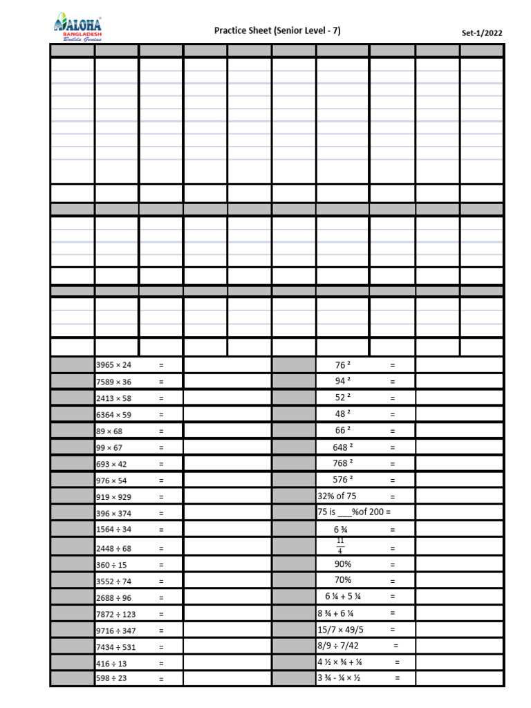 Senior Level 7 Set 1 | PDF
