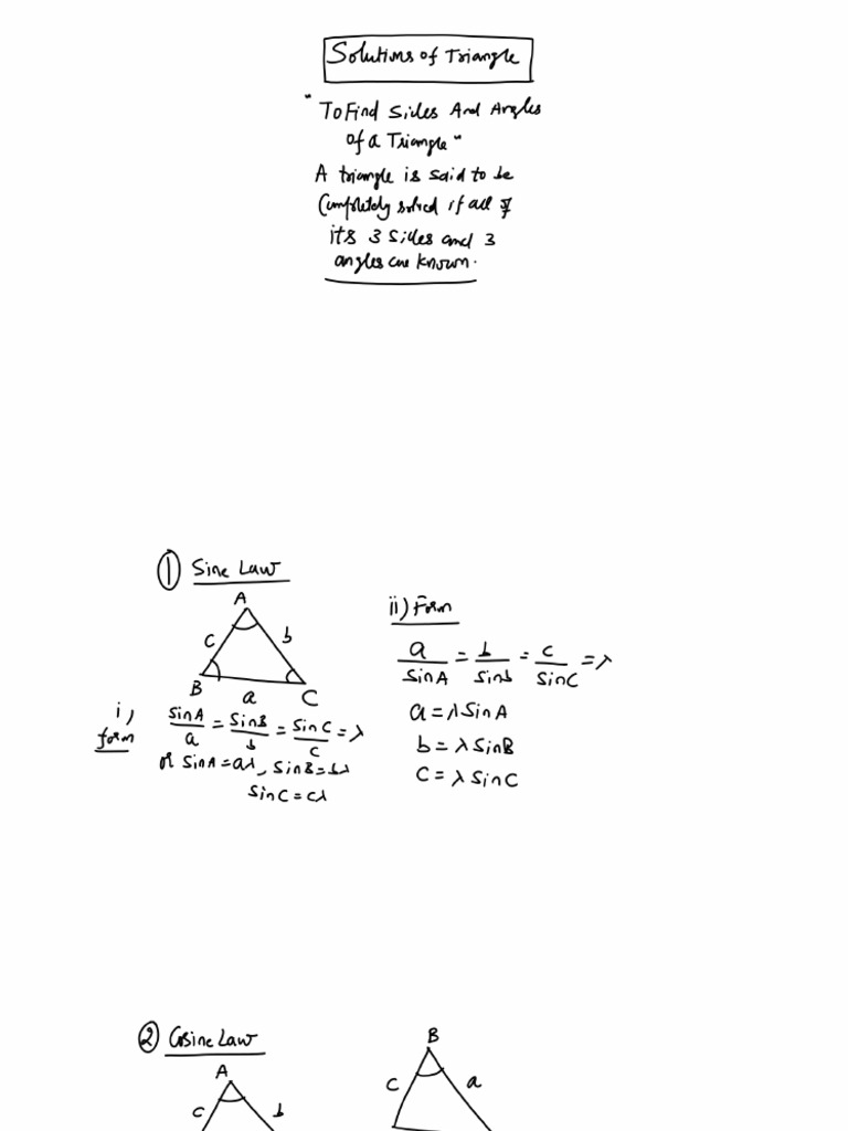 Solutions of Triangle | PDF