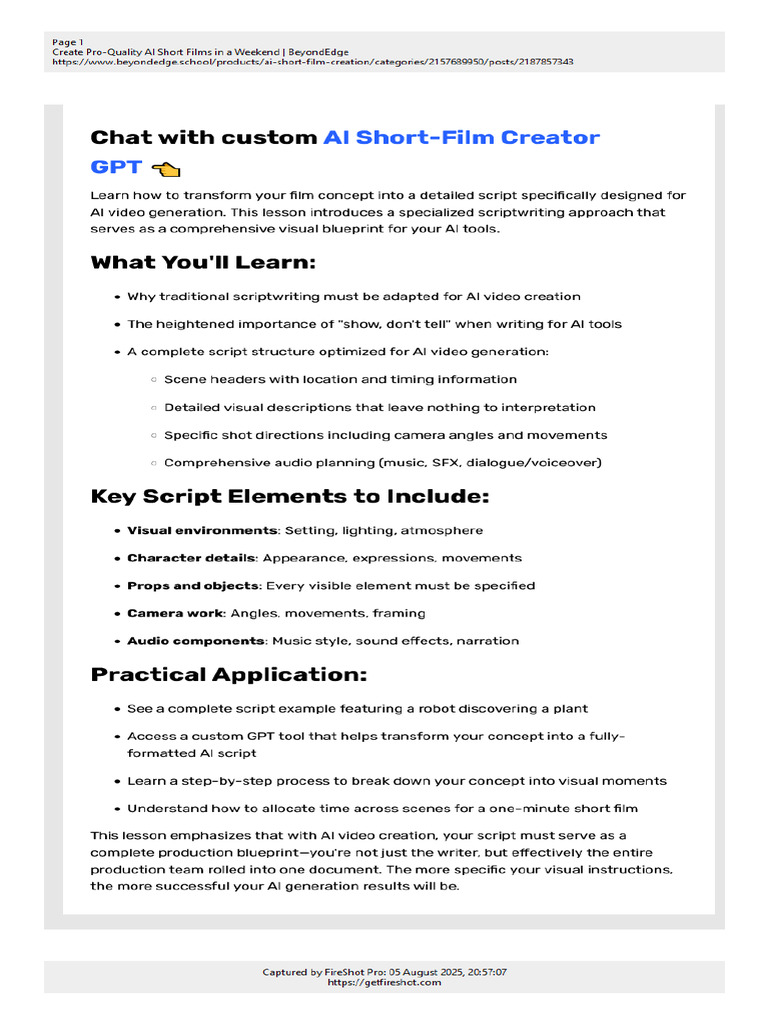 03-Scriptwriting for AI | PDF
