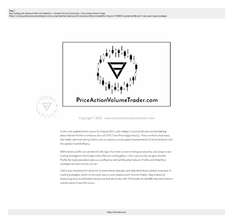 Market Profile (Part 2) Day & Open Types, Strategies | PDF