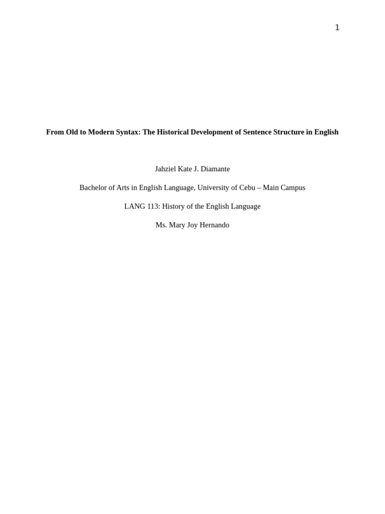 From Old To Modern Syntax | PDF