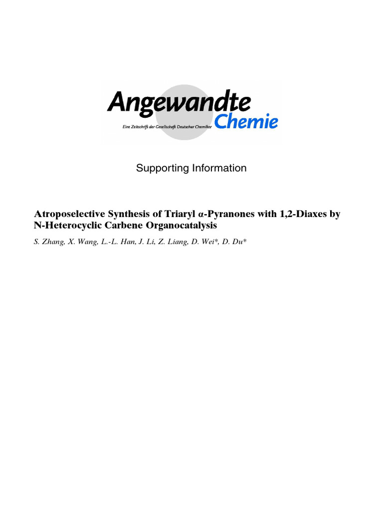 Atroposelective Synthesis of Triaryl Pyranones | PDF | Thin Layer ...