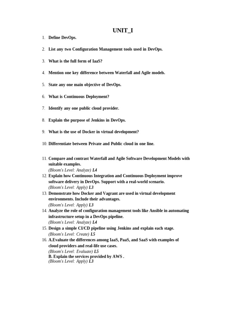 Unit - 1 Question Bank | PDF