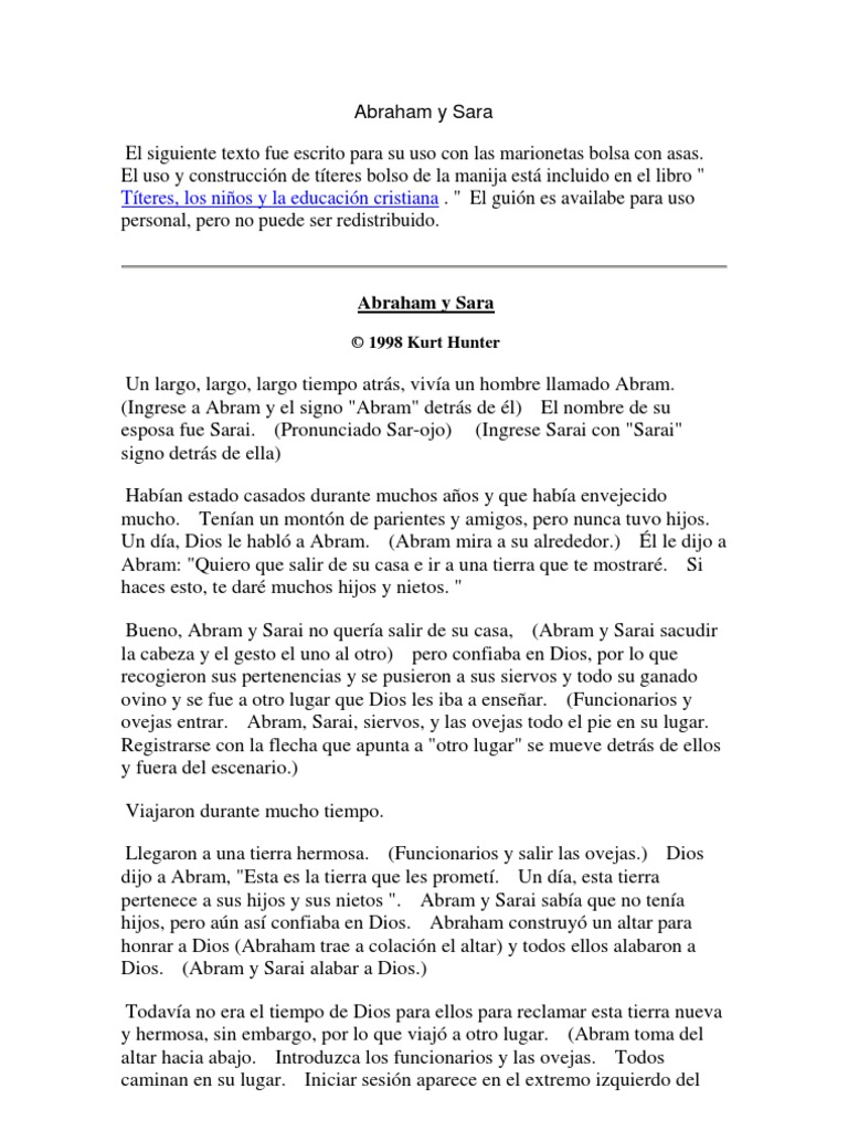 Historia de Abraham y Sara para Niños | PDF | Abrahán | Sarah