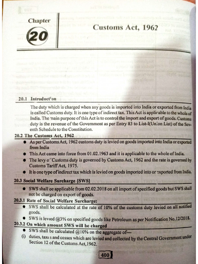 Customs Act 1962 | PDF